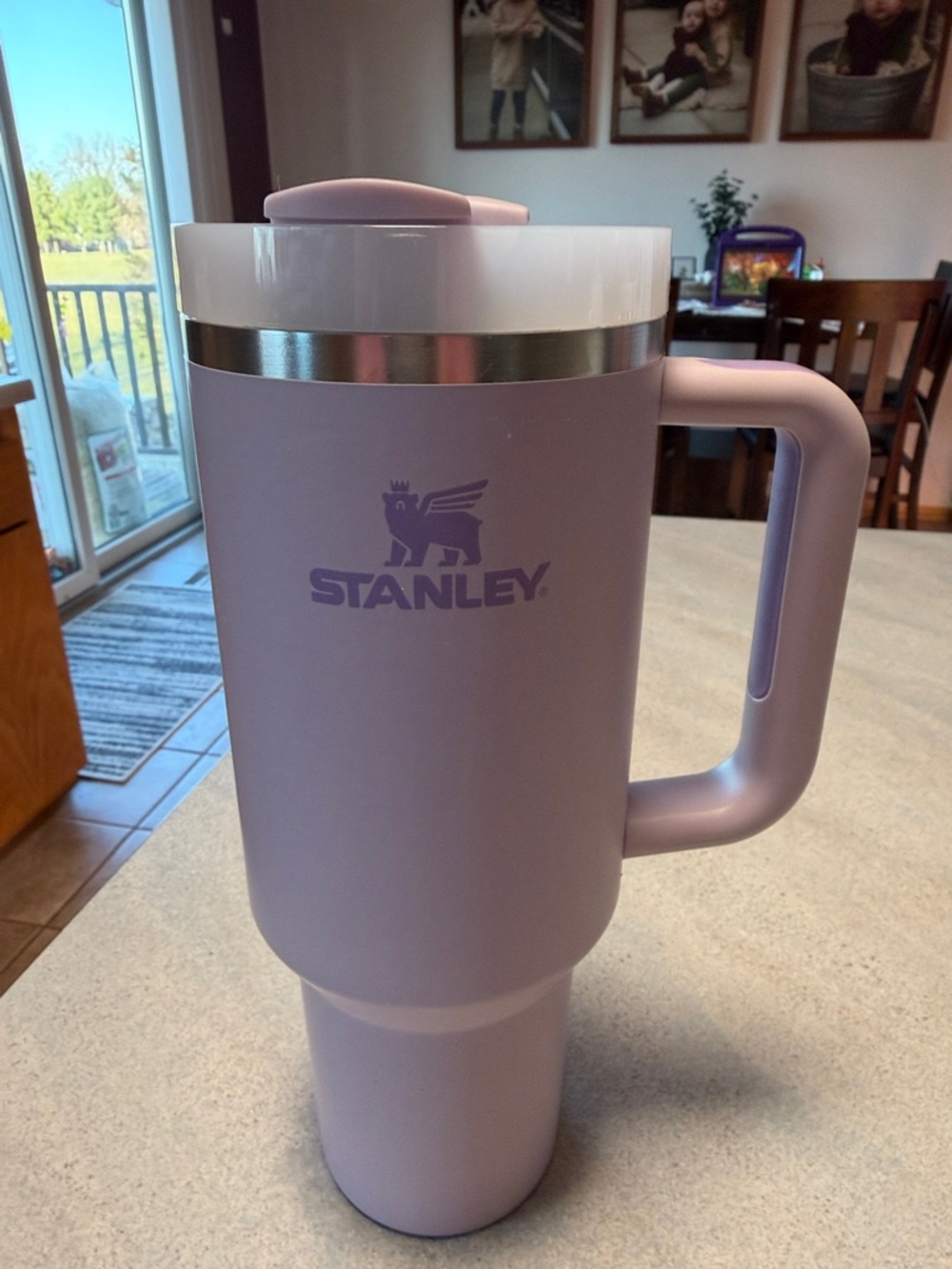 Stanley Lavender Travel Mug with Silver Band and Handle
